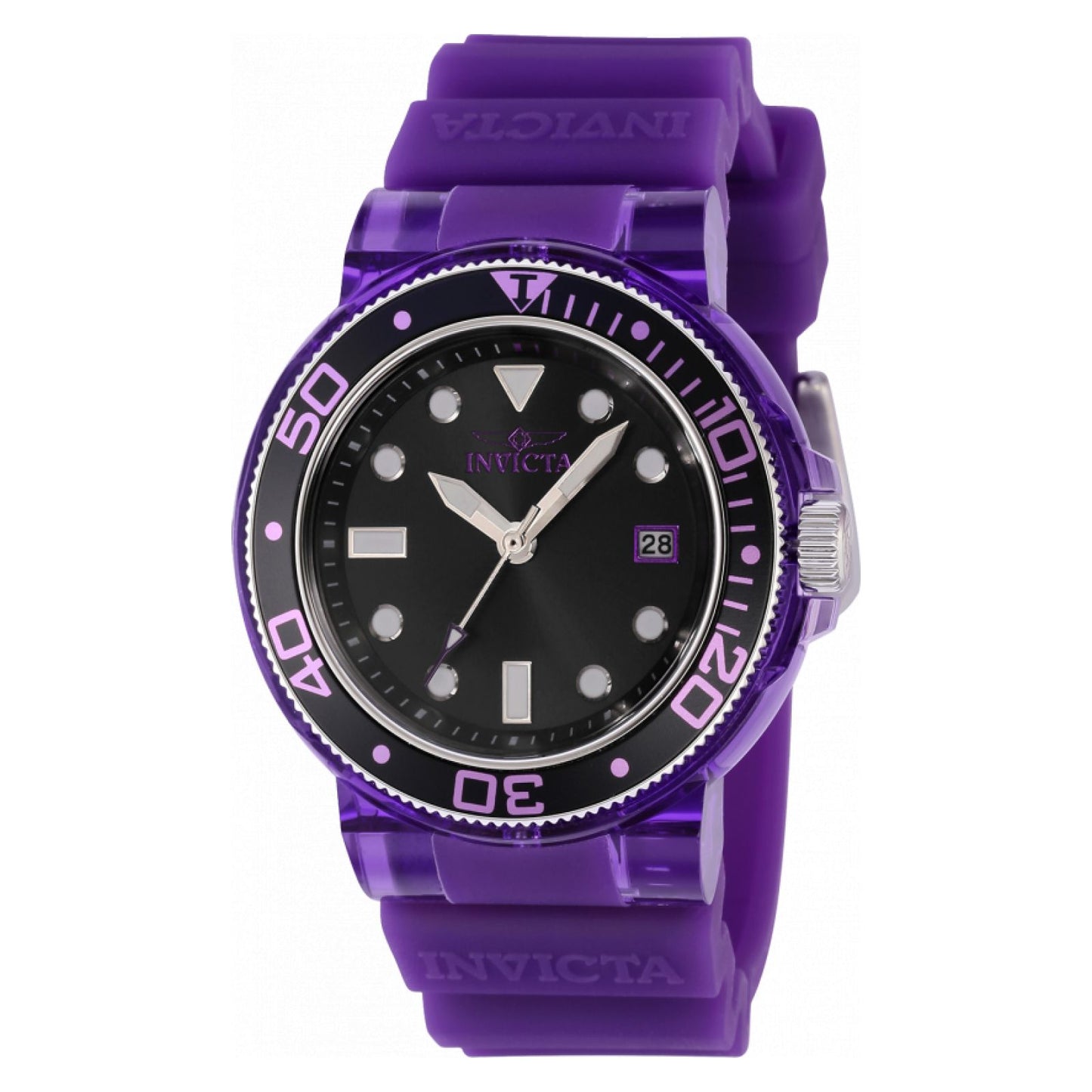 RELOJ DEPORTIVO PARA MUJER INVICTA PRO DIVER 37300 - TRANSPARENTE, MORADO