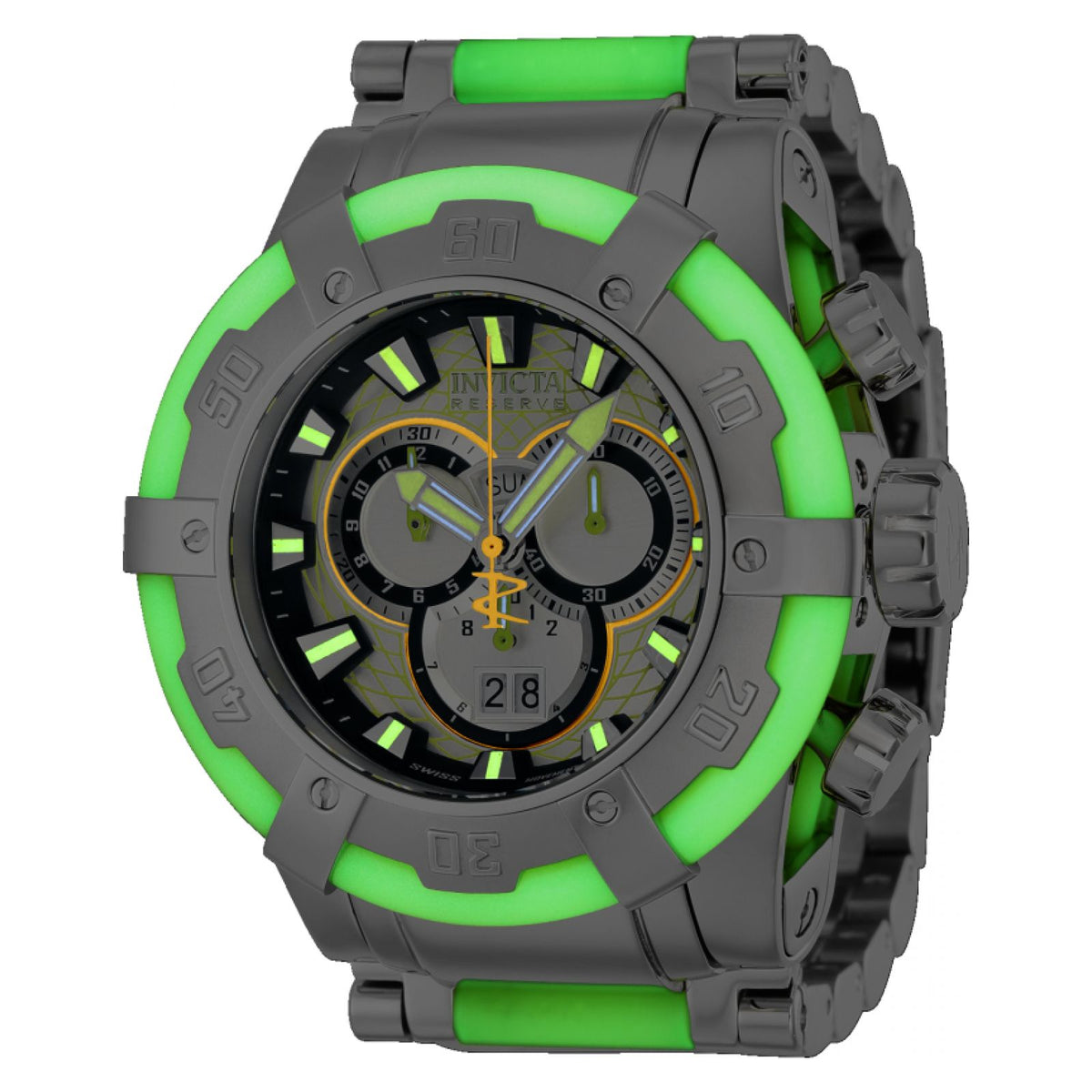 RELOJ  PARA HOMBRE INVICTA RESERVE 37331 - ACERO, AMARILLO