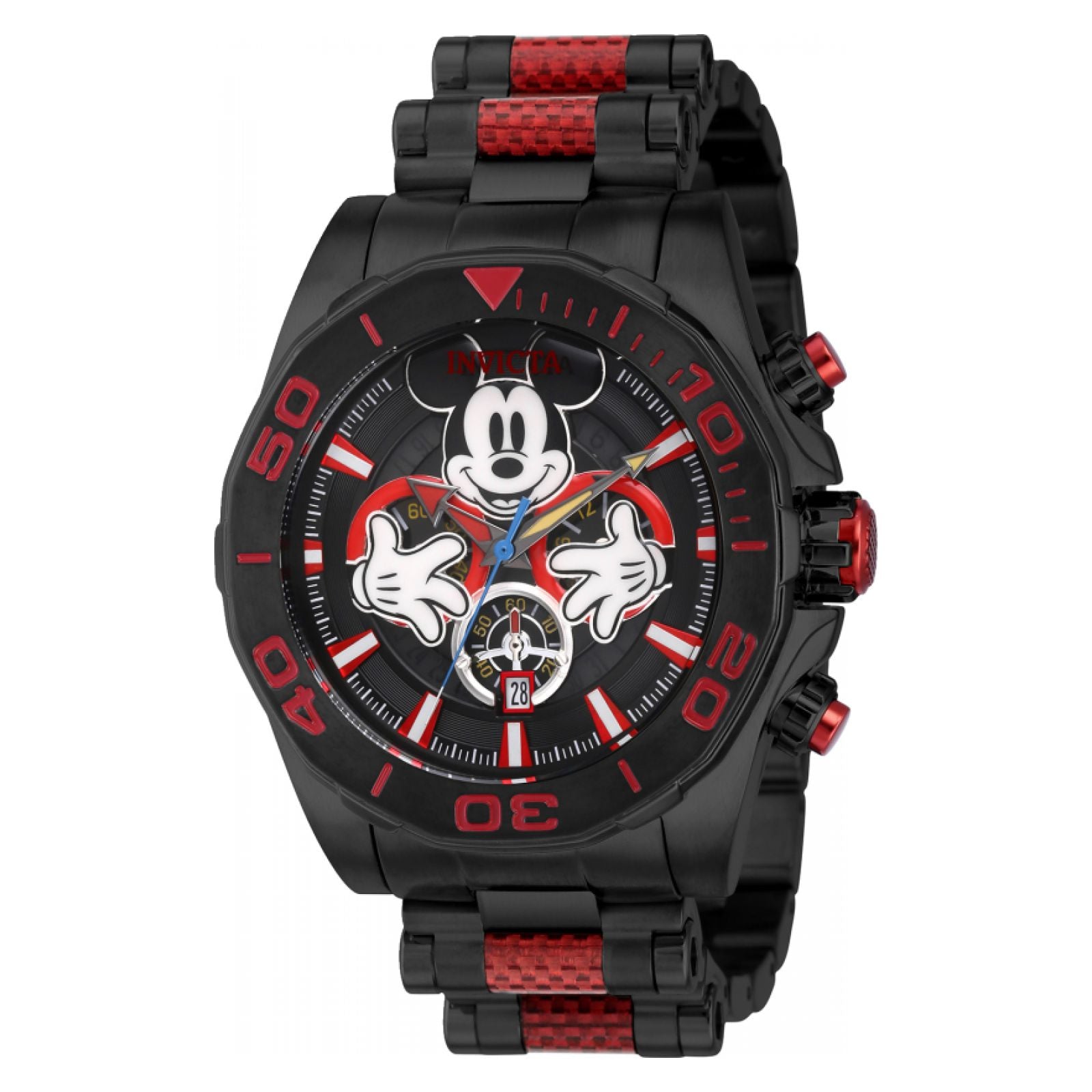 RELOJ MICKEY RATÓN PARA HOMBRE INVICTA DISNEY LIMITED EDITION 37811 - NEGRO ROJO