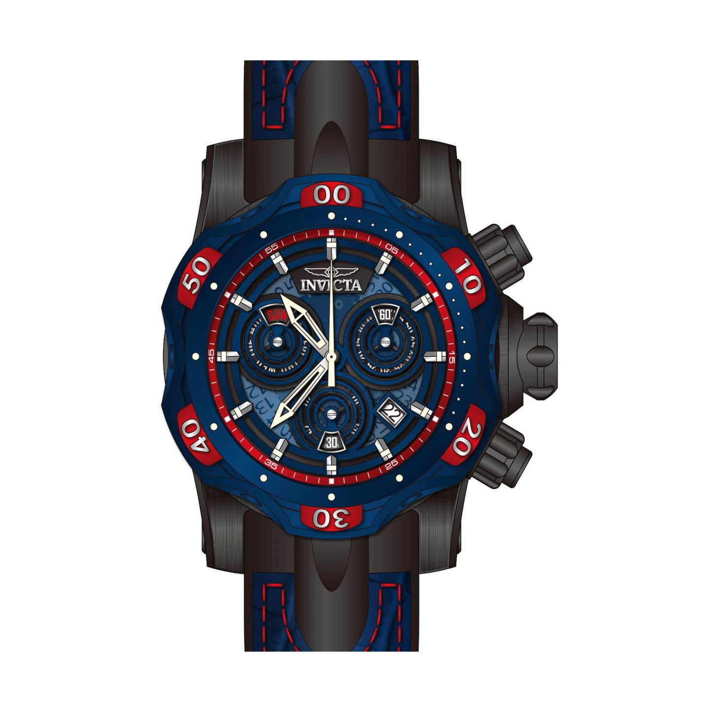 RELOJ CLÁSICO PARA HOMBRE INVICTA VENOM 38718 - ROJO, AZUL, NEGRO