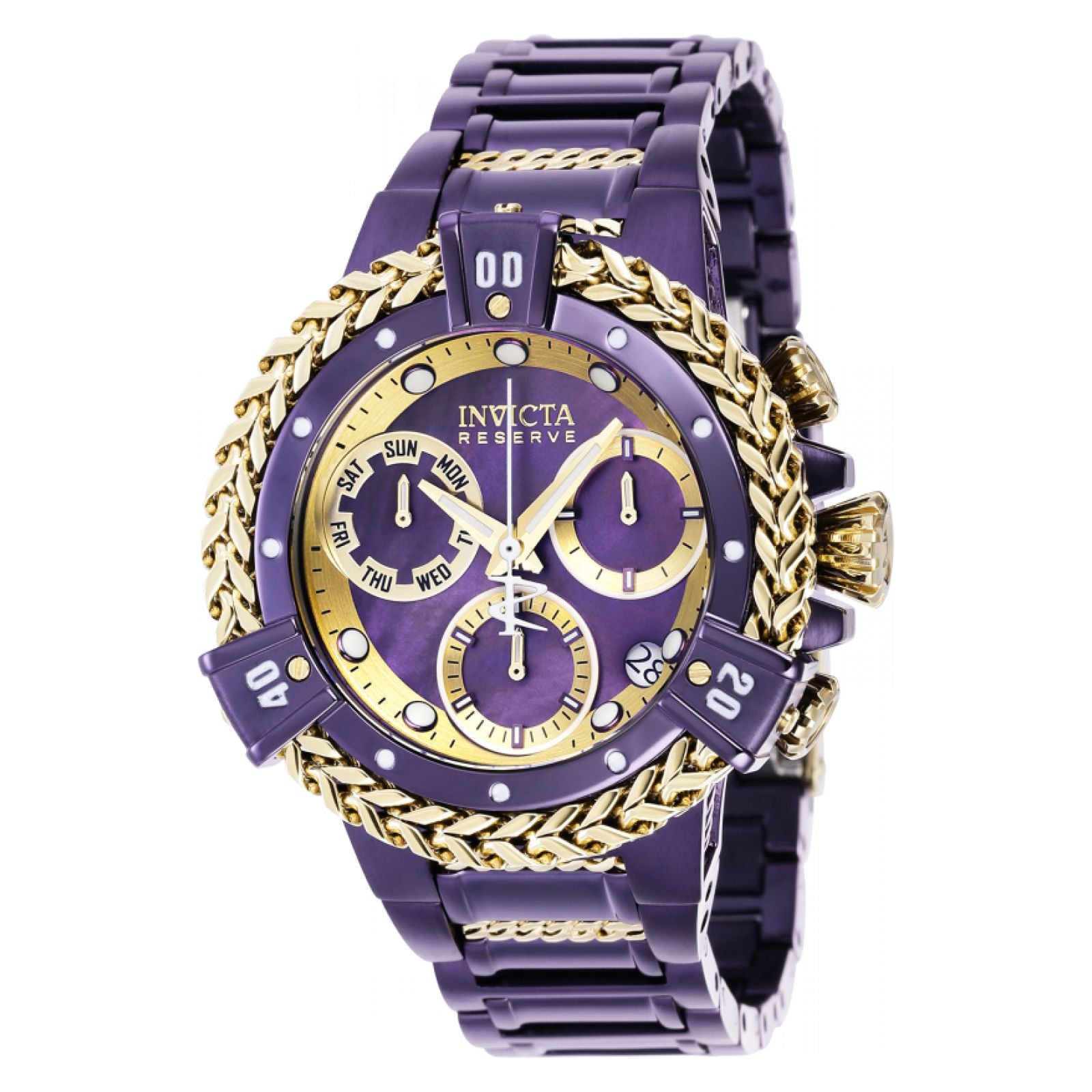 RELOJ  PARA MUJER INVICTA RESERVE 39031 - PÚRPURA, ORO