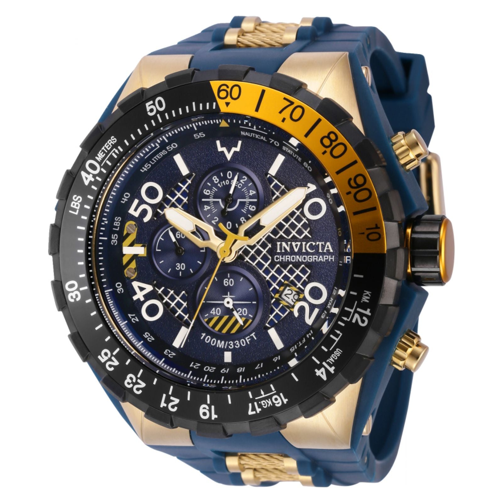 RELOJ DEPORTIVO PARA HOMBRE INVICTA AVIATOR 40125 - AZUL, ORO
