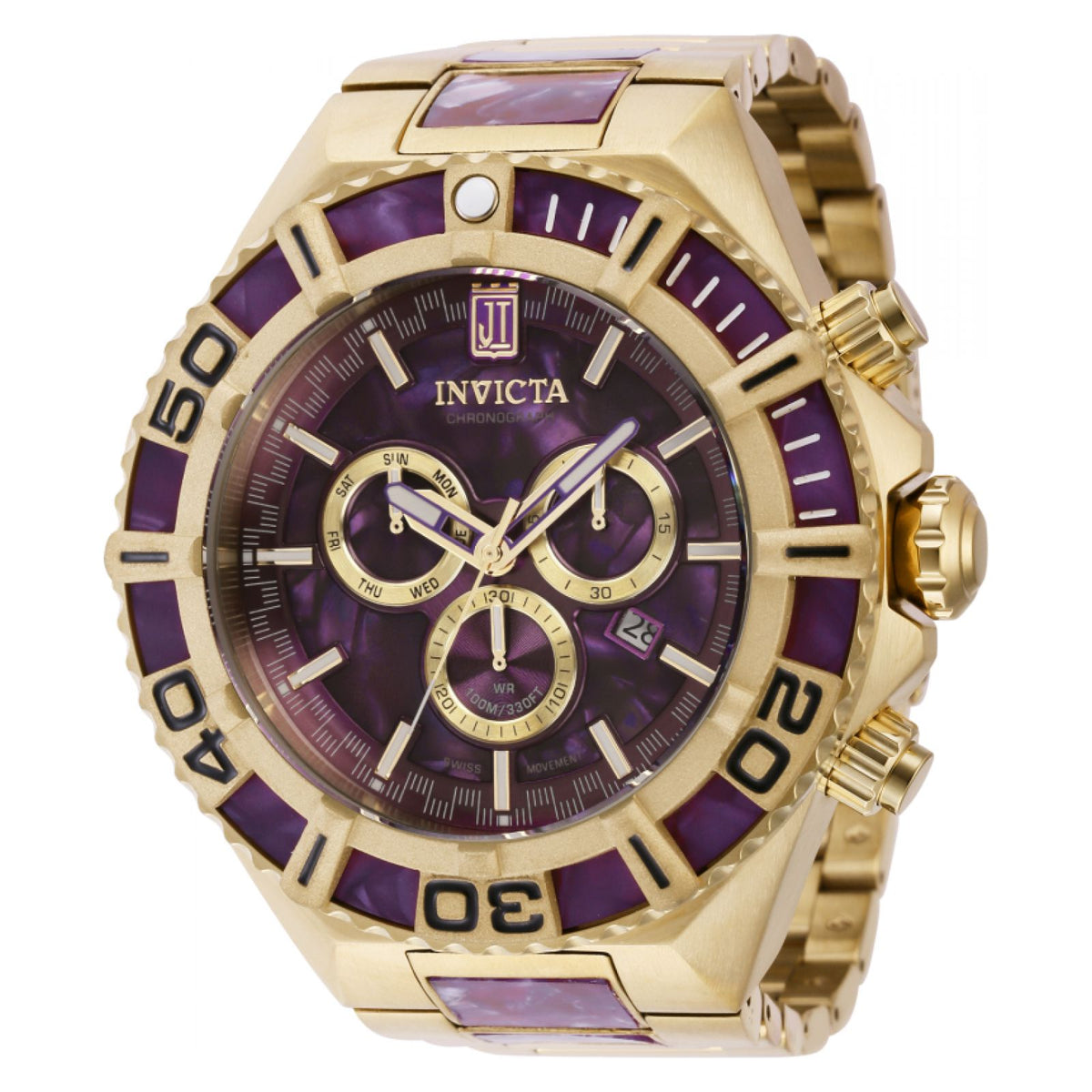 RELOJ DEPORTIVO PARA HOMBRE INVICTA JASON TAYLOR 40205 - PÚRPURA, ORO