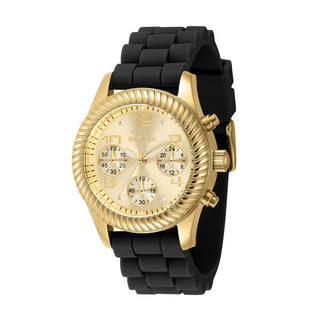 Reloj Deportivo para Mujer Invicta Angel 40305 – Caja Tono Oro con Correa de Silicona Negra y Maquinaria Cuarzo Japonesa (100m)