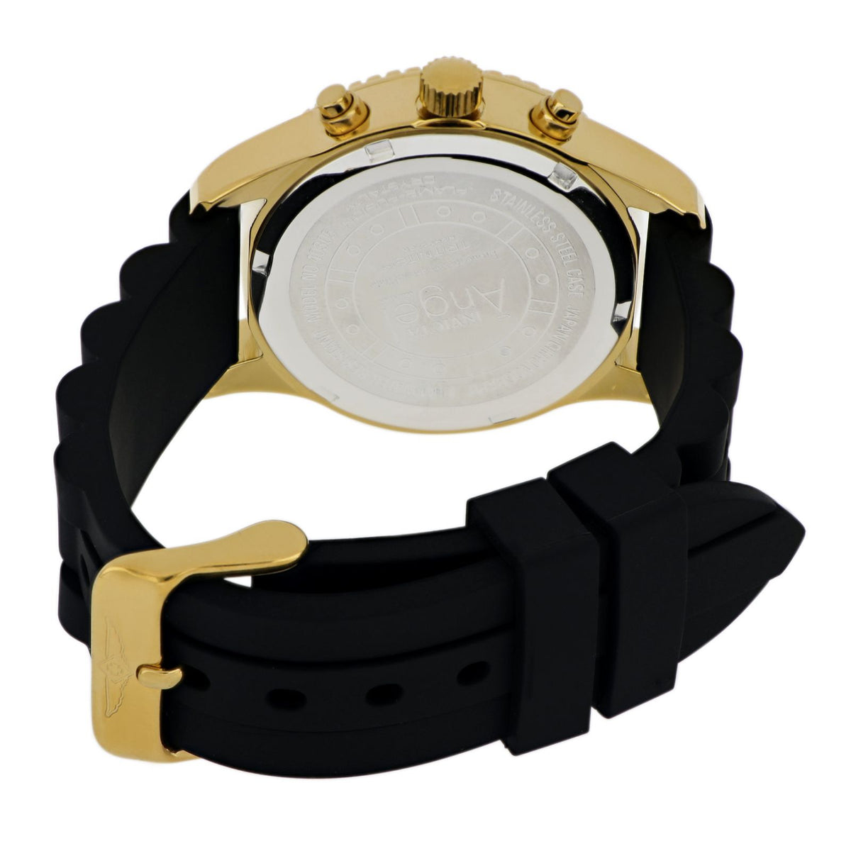 Reloj Deportivo para Mujer Invicta Angel 40305 – Caja Tono Oro con Correa de Silicona Negra y Maquinaria Cuarzo Japonesa (100m)
