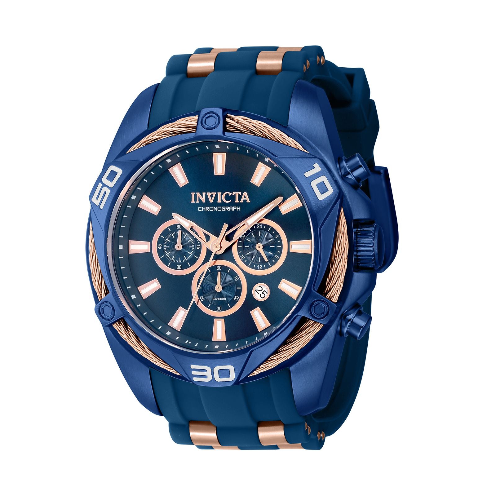 RELOJ DEPORTIVO PARA HOMBRE INVICTA BOLT 40317 - AZUL, ORO ROSA
