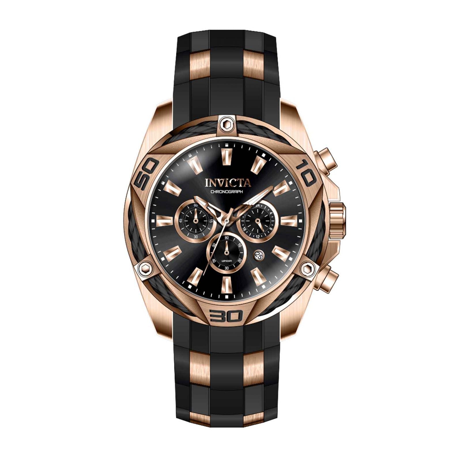 RELOJ DEPORTIVO PARA HOMBRE INVICTA BOLT 40319 - NEGRO, ORO ROSA
