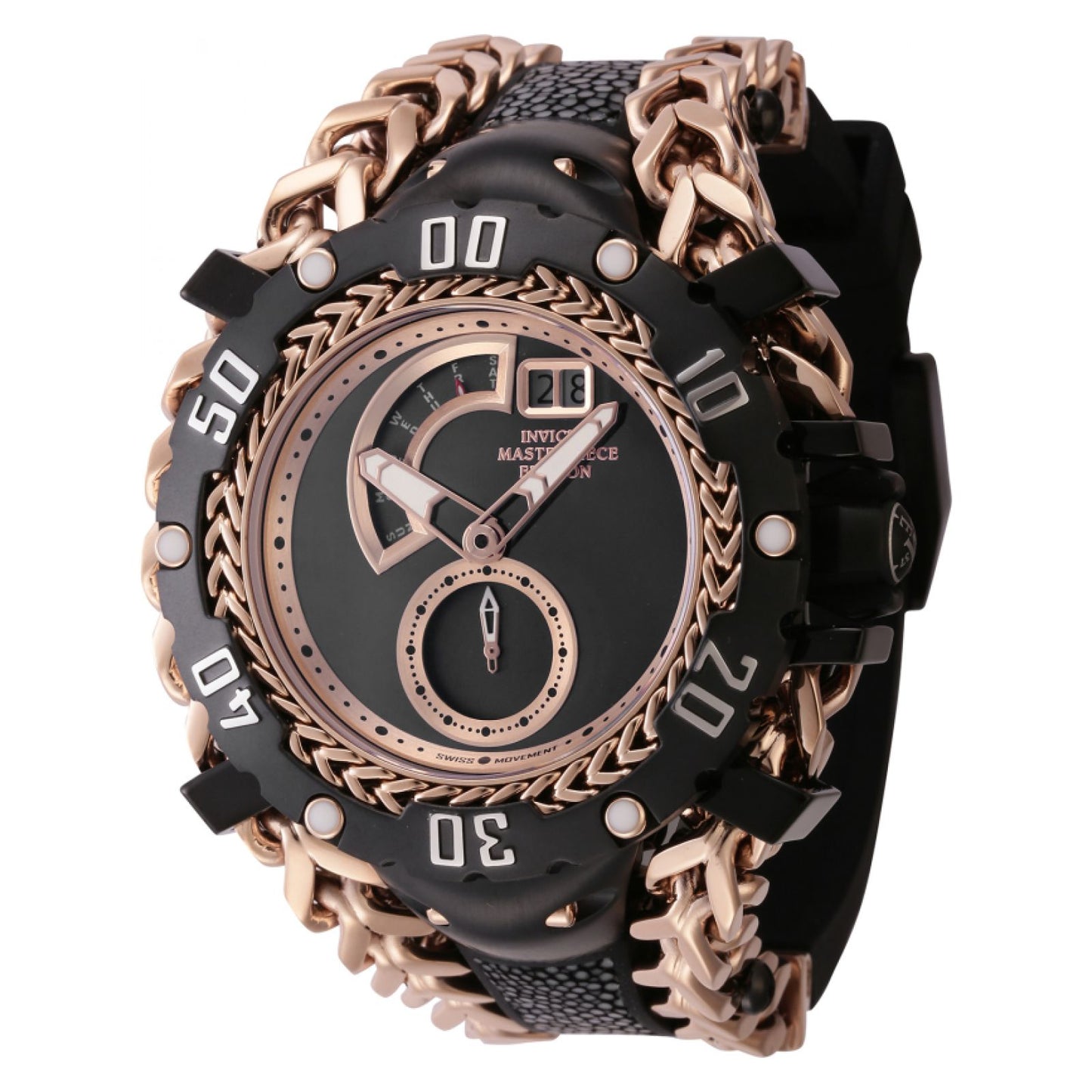 RELOJ DEPORTIVO PARA HOMBRE INVICTA MASTERPIECE 44631 - NEGRO, ORO ROSA