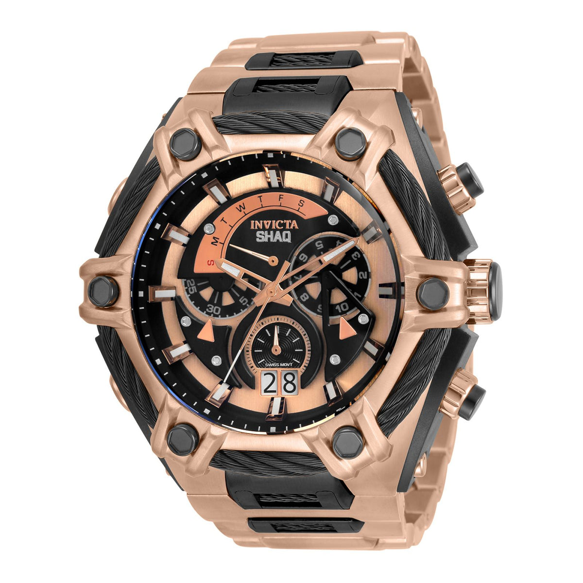 RELOJ  PARA HOMBRE INVICTA SHAQ 33682 - NEGRO, ORO ROSA